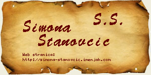 Simona Stanovčić vizit kartica
